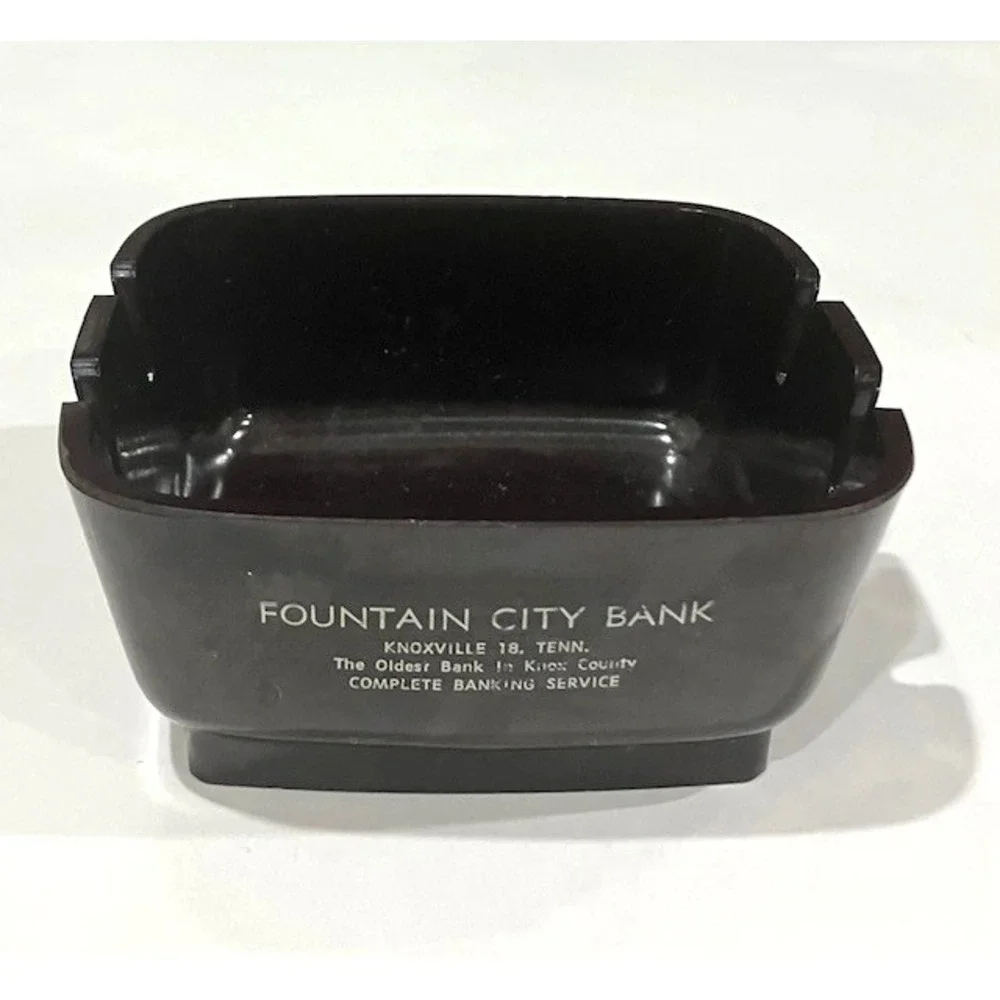 Knoxville Tennessee Fountain City Bank Plastic Ash Tray SAF-T- DISH ASH TRAY